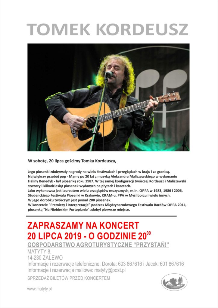 Tomek Kordeusz - koncert w Matytach